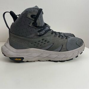 Hoka Anacapa Breeze Mid Men’s 9.5D Gray Hiking Boots Outdoor Shoes 1134505 CHMS
